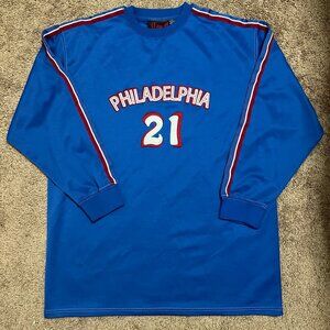 Underdawg Philadelphia 76ers #21 Embid Embroidered‎ Long Sleeve